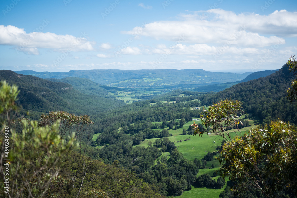 Lookout over valley in New South Wales, Australia,