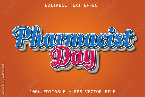 Pharmacist Day Cartoon Style Editable Text Effect