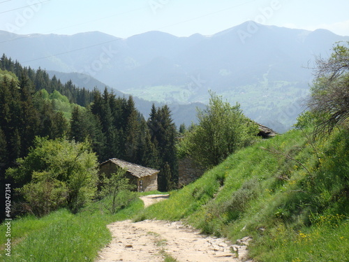 Landscape in mountain and some very old houses 