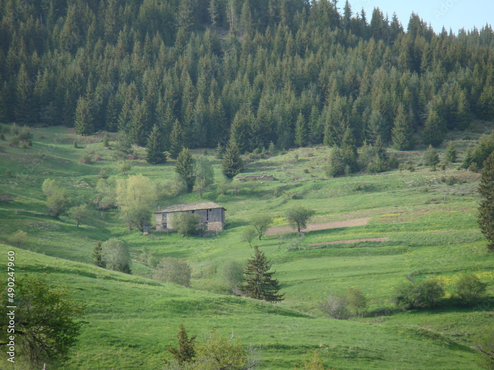Landscape in mountain and some very old houses 