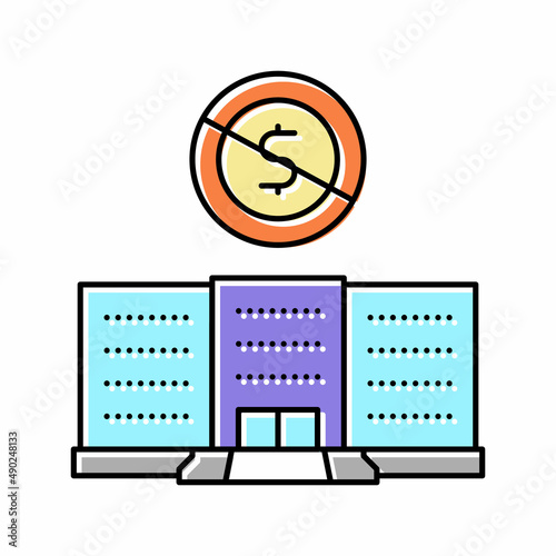 private nonprofit institution color icon vector illustration