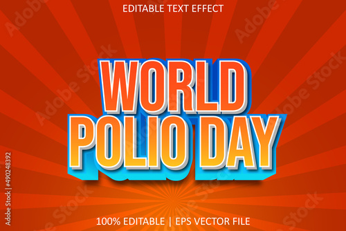 World Polio Day With Modern Style Editable Text Effect