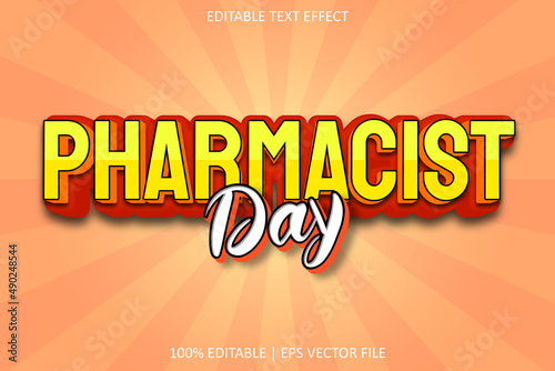 Pharmacist Day With Cartoon Style Editable Text Effect