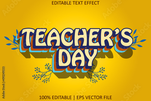 Teacher's Day With Modern Style Editable Text Effect