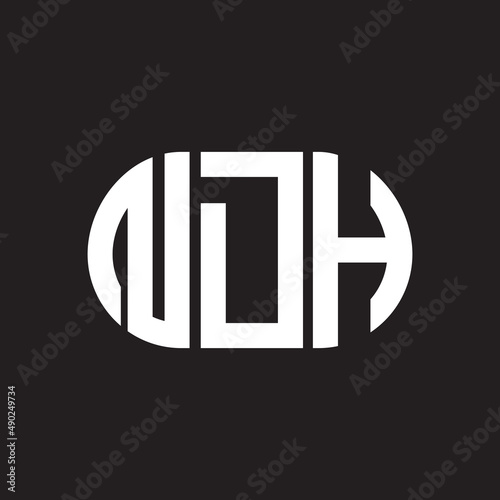 NDH letter logo design on black background. NDH creative initials letter logo concept. NDH letter design. photo