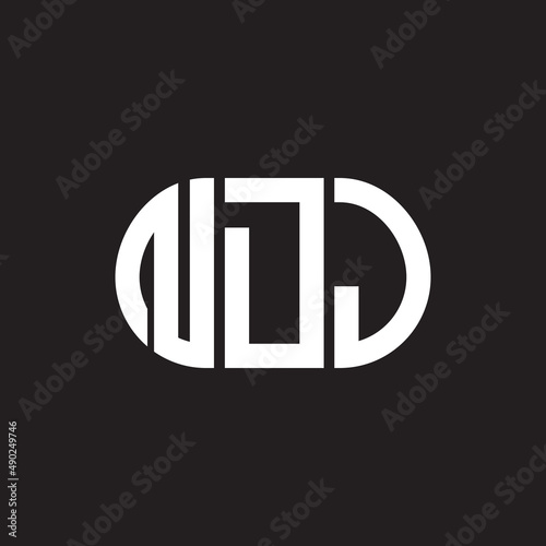NDJ letter logo design on black background. NDJ creative initials letter logo concept. NDJ letter design. photo