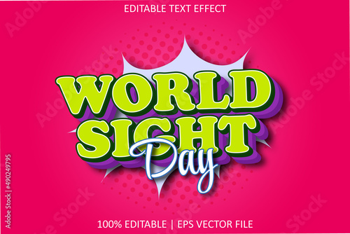 World Sight Day With Layered Style Editable Text Effect