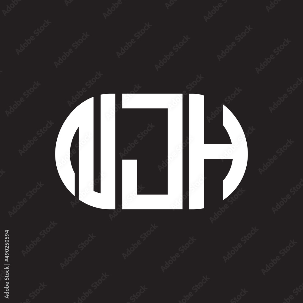 NJH letter logo design on black background. NJH creative initials letter logo concept. NJH letter design. NJH letter logo design on black background. NJH creative initials letter logo concept. NJH letter design.
