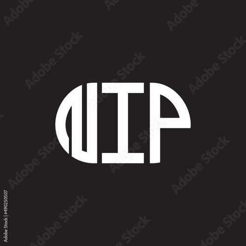 NIP letter logo design on black background. NIP creative initials letter logo concept. NIP letter design.