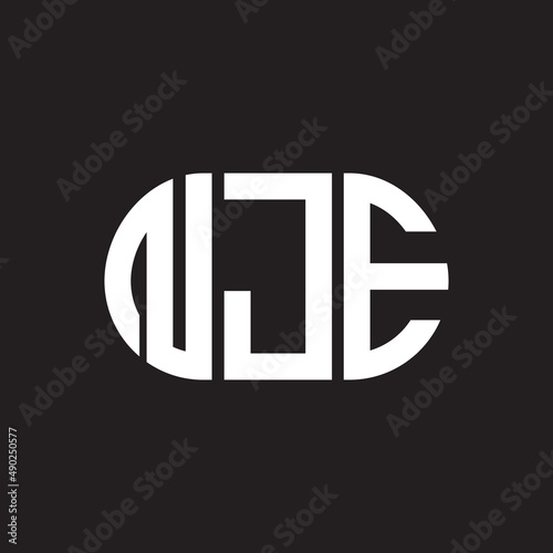 NJE letter logo design on black background. NJE creative initials letter logo concept. NJE letter design.NJE letter logo design on black background