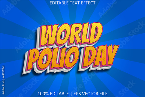 World Polio Day With Cartoon Style Editable Text Effect