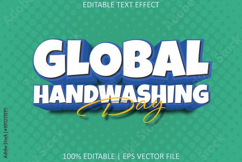 Global Hand Washing Day Modern Style Editable Text Effect