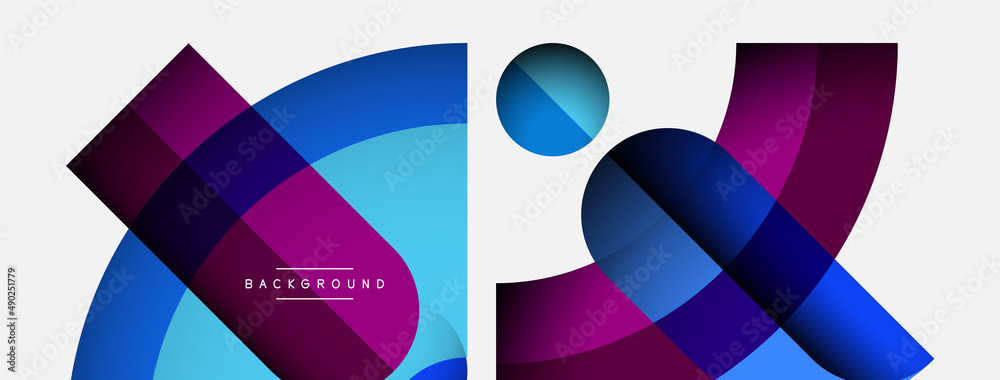 Geometric abstract background. Round shapes, circles, lines composition for wallpaper banner background or landing page Geometric abstract background. Round shapes, circles, lines composition for wallpaper banner background or landing page