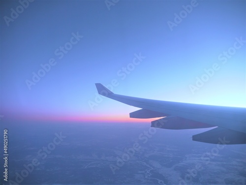 Scandinavian sea seen from an airplane