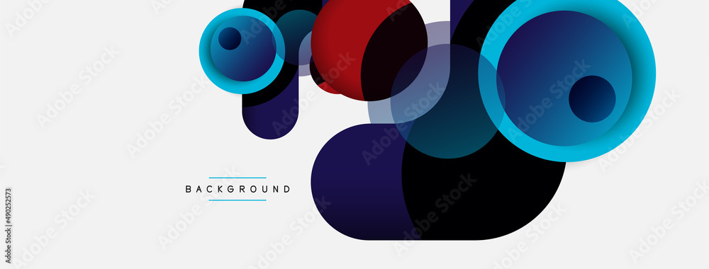 Creative geometric wallpaper. Minimal abstract background. Circles composition vector illustration for wallpaper banner background or landing page Creative geometric wallpaper. Minimal abstract background. Circles composition vector illustration for wallpaper banner background or landing page
