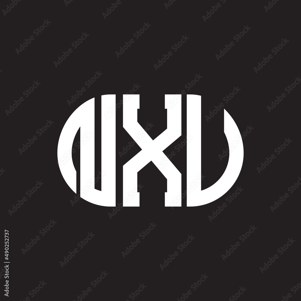 NXU letter logo design on black background. NXU creative initials letter logo concept. NXU letter design. NXU letter logo design on black background. NXU creative initials letter logo concept. NXU letter design.