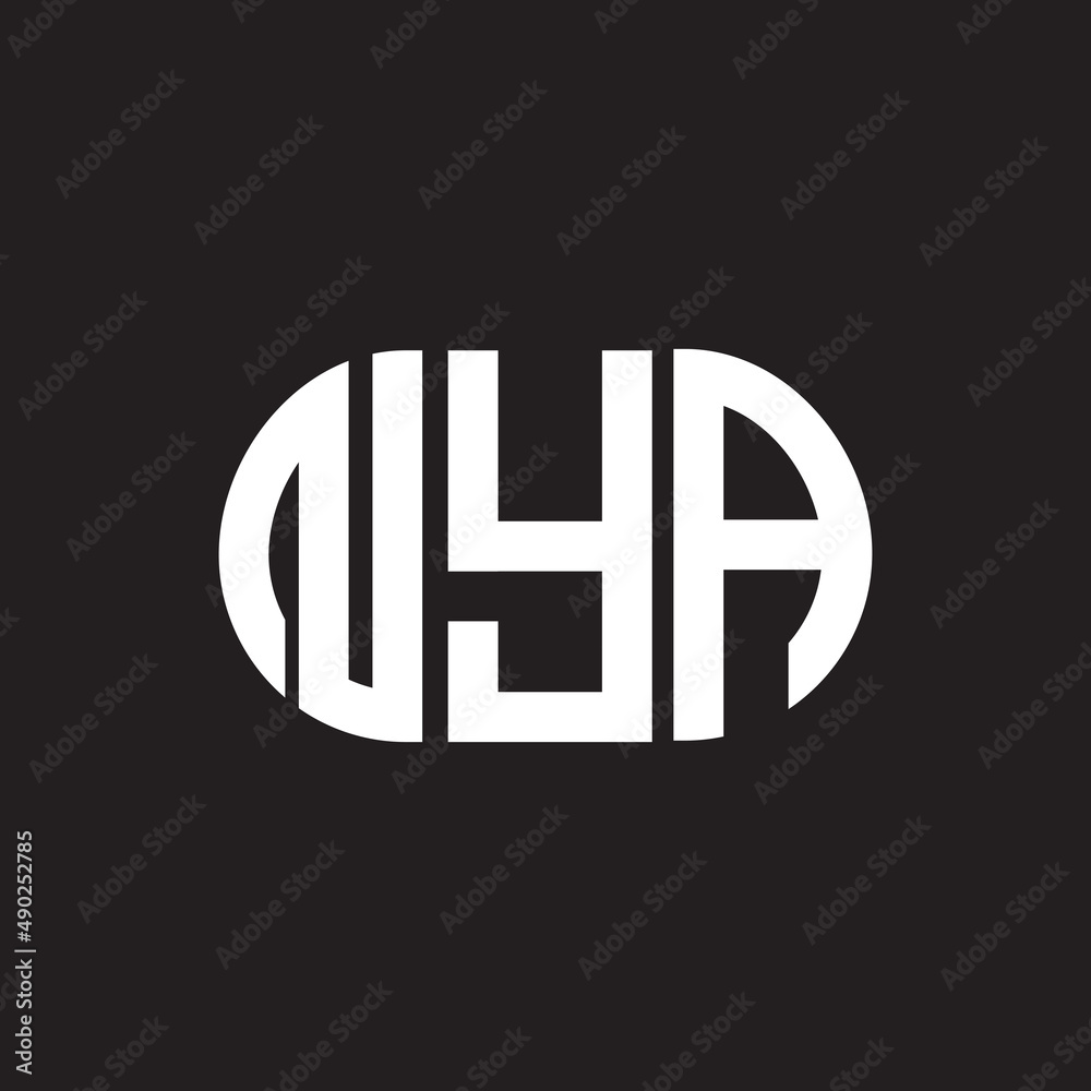 Fototapeta premium NYA letter logo design on black background. NYA creative initials letter logo concept. NYA letter design.