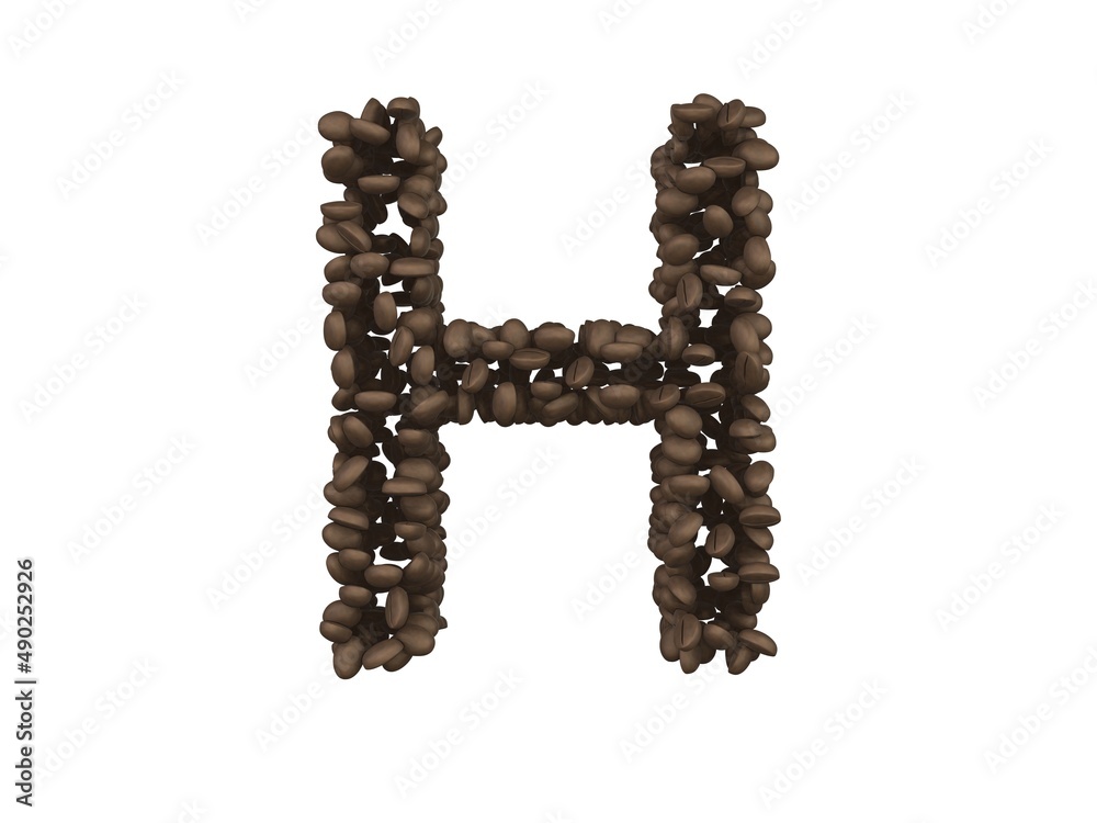 Coffee Bean Themed Font Letter H Coffee Bean Themed Font Letter H