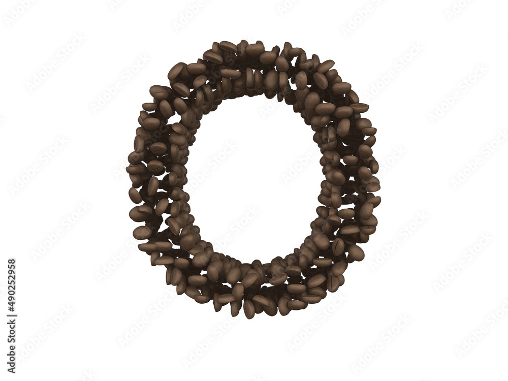 Obraz premium Coffee Bean Themed Font Letter O