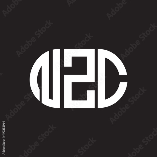 NZC letter logo design on black background. NZC creative initials letter logo concept. NZC letter design. photo