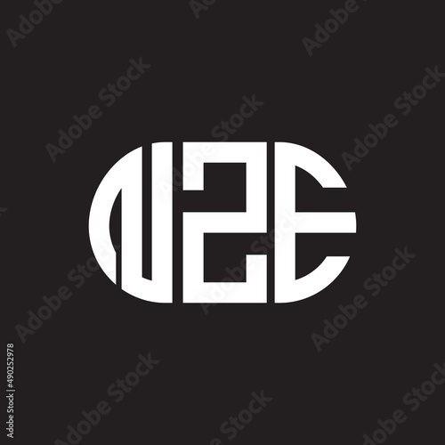 NZE letter logo design on black background. NZE creative initials letter logo concept. NZE letter design. photo