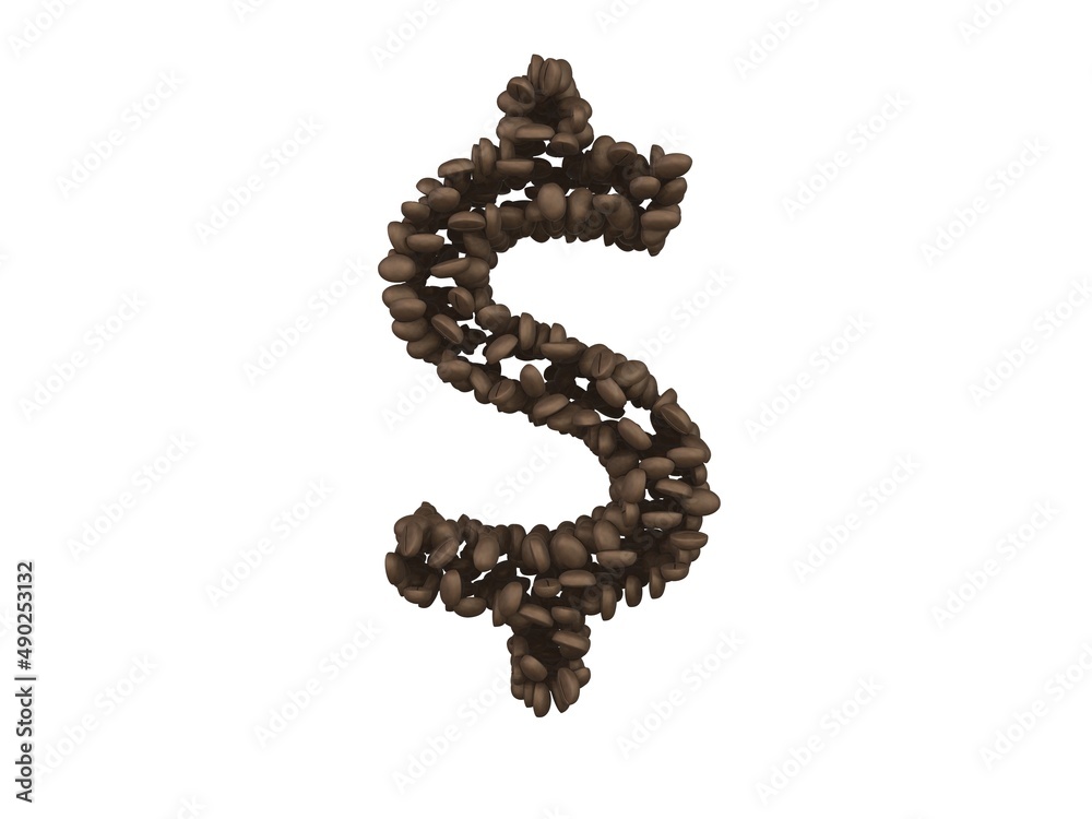 Coffee Bean Themed Font Dollar Sign Coffee Bean Themed Font Dollar Sign
