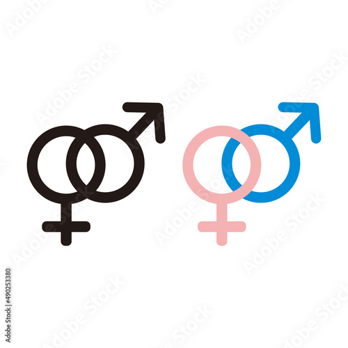 male and female icon symbol illustration sign on white background