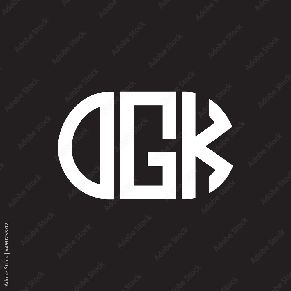 OGK letter logo design on black background. OGK creative initials letter logo concept. OGK letter design. OGK letter logo design on black background. OGK creative initials letter logo concept. OGK letter design.