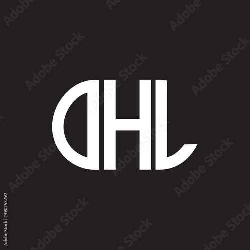 OHL letter logo design on black background. OHL creative initials letter logo concept. OHL letter design. photo