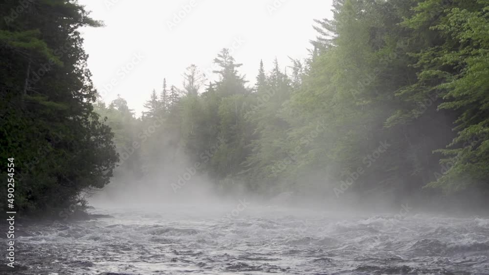 misty river with rapids in Errol, ME misty river with rapids in Errol, ME