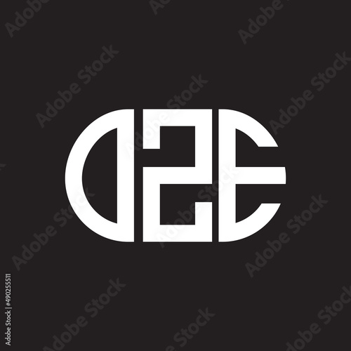 OZE letter logo design on black background. OZE creative initials letter logo concept. OZE letter design. photo