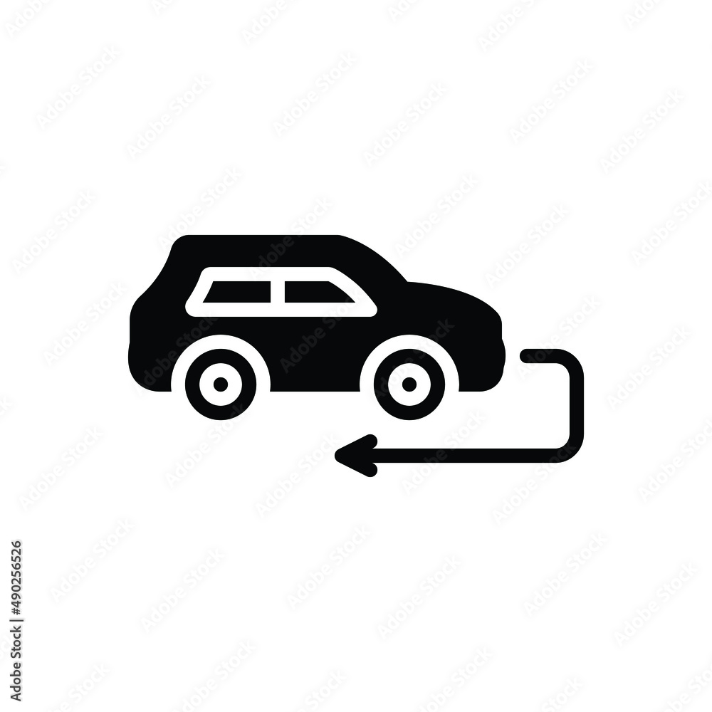 Black solid icon for turns curvature Black solid icon for turns curvature