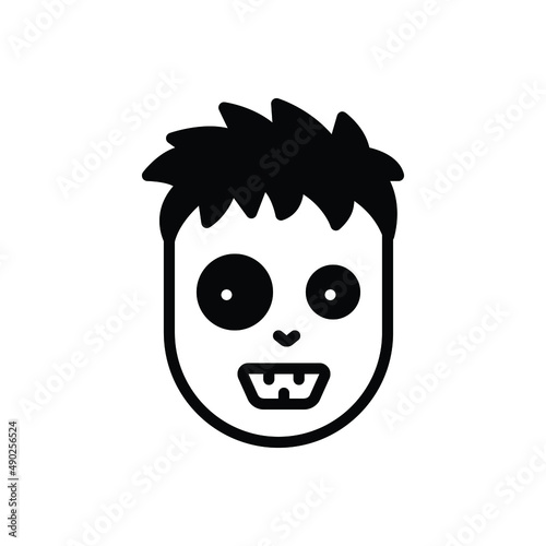 Black solid icon for terrible ghost 