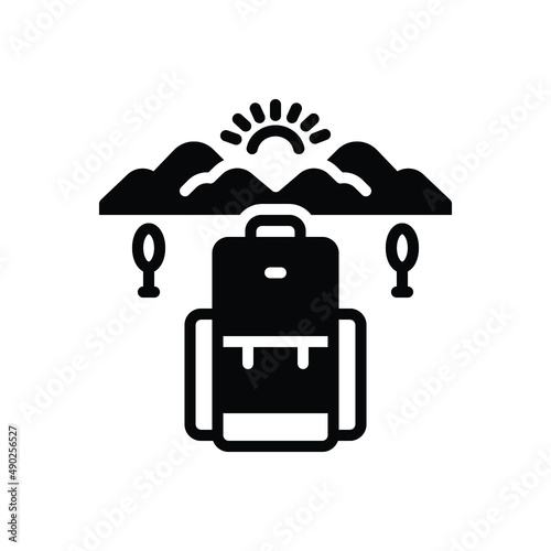 Black solid icon for touring
