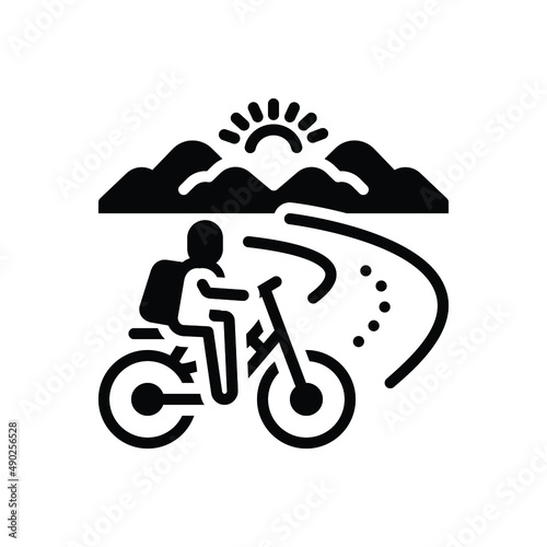 Black solid icon for touring tourism