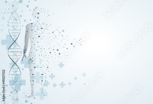 molecule abstract body concept of the human DNA chemistry science illustration 