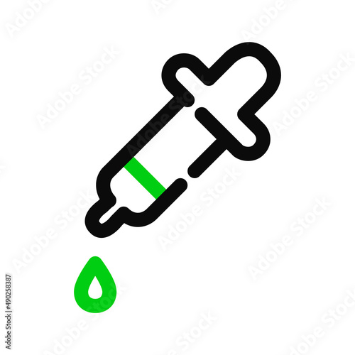Eyedropper for taking samples or picking colors. Pixel perfect, editable stroke icon