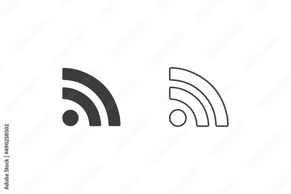 Wifi icons flat design or Wifi icons. 2 style of wifi icons isolated on white background. Wifi on mobile. Wifi icons flat design or Wifi icons. 2 style of wifi icons isolated on white background. Wifi on mobile.