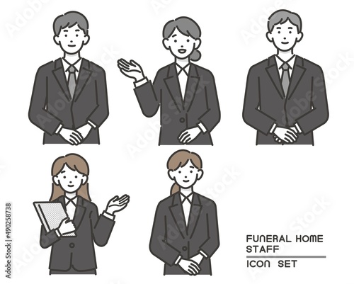 Fotografia 葬儀スタッフのベクターイラスト素材／葬式／お葬式／フォーマルウェア