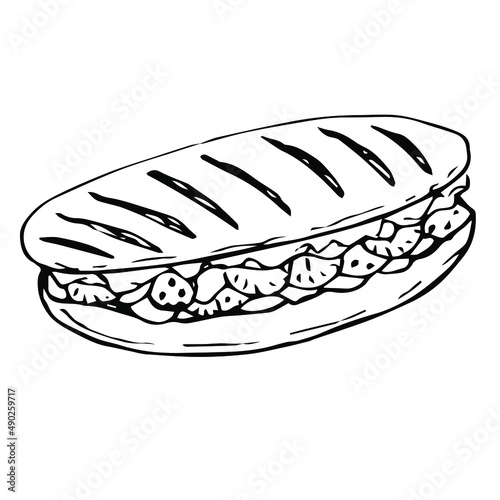 Panini vector illustration, hand drawing doodle