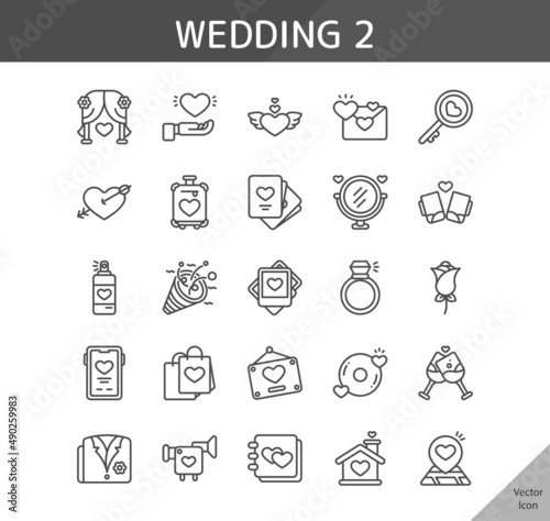 wedding 2 icon set  isolated outline icon in light background  perfect for website  blog  logo  graphic design  social media  UI  mobile app  EPS vector illustration