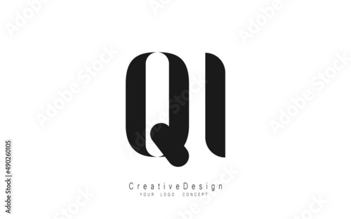 QI Letter logo design emblem vector Icon, emblem with white background