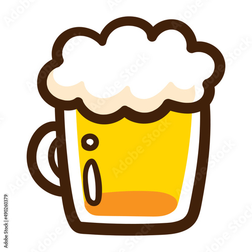 生ビールのジョッキのかわいい手書き風イラスト