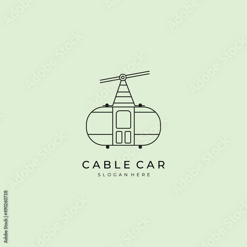 cable car logo cartoon template icon black modern isolated vector illustration