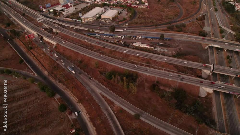 Drone video of the newest extensions of the biggest highway in Puebla city called periferico ecologico