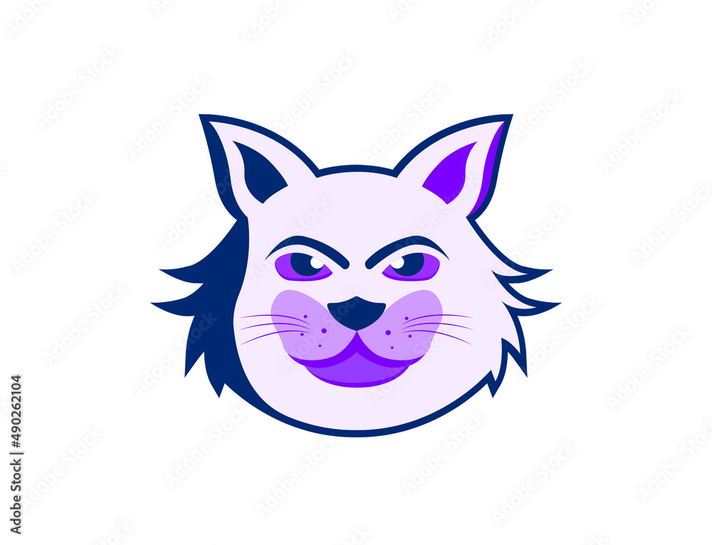 cat face logo, icon vector illustration