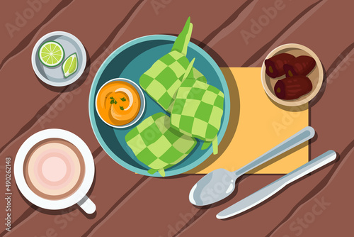 ramadan iftar meal illustration design