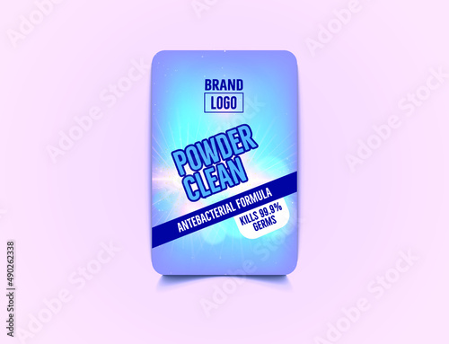 powder clean abstract colorful washing powder label design vector illustration 