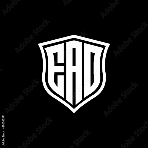 EAD letter logo design with black background in illustrator, vector logo modern alphabet font overlap style. calligraphy designs for logo, Poster, Invitation, etc.