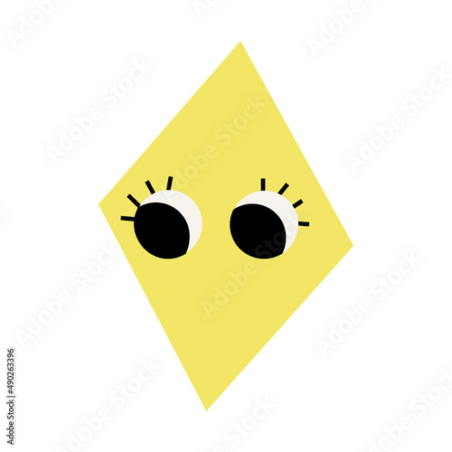 Abstract shape character vector illustration in flat color design